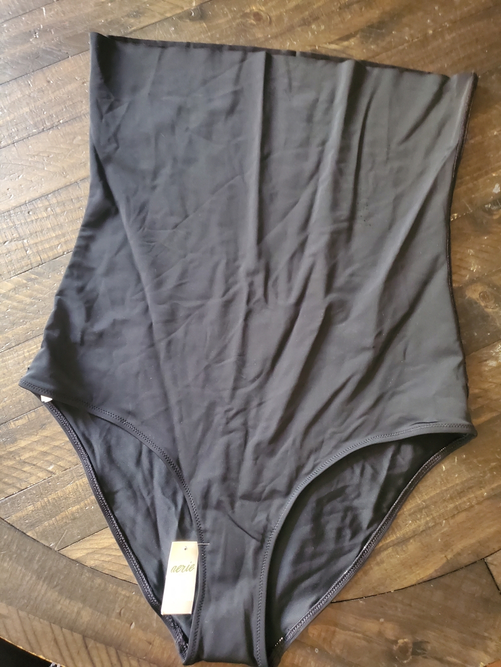 Aerie Black High-Waisted Swim Bottoms
